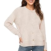 Amazhiyu Women's 100% Wool Button Down Sweaters Winter Long Sleeve Knit Cardigan