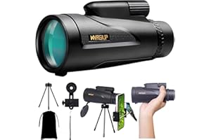 NVRGIUP 12X50 Monocular Telescope, High Power Monocular with Smartphone Holder & Tripod, Waterproof Zoom Telescope, BAK4 Prism Dual Focus for Hunting Bird Watching