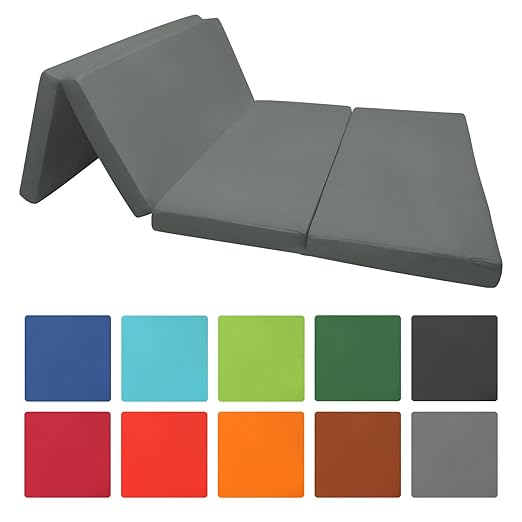 title=Beautissu Materassino campeggio futon pieghevole ospiti Campix- 120x195cm-
