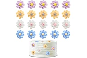 Keaziu 20 Pack Flower Cupcake Toppers Bridal Engagement Baby Shower Birthday Party Cupcake Picks Anniversary Party Decorations Supplies