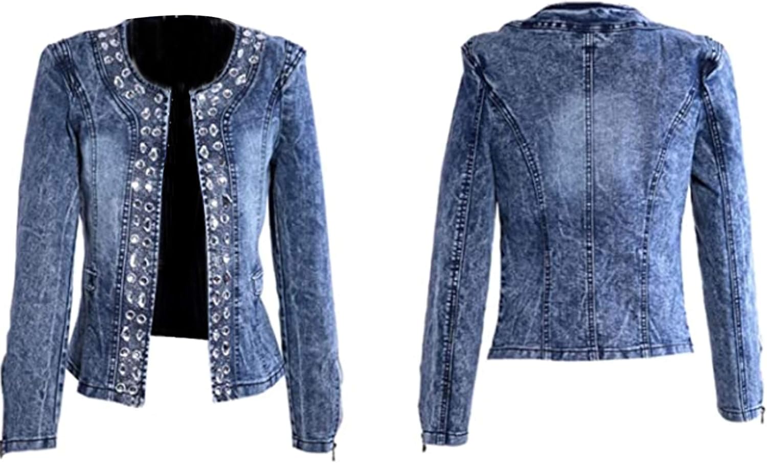 round neck denim jacket