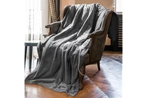 Mlivrom Heated Throw Blanket with 1-9 hrs Timer Auto-Off & 8 Heating Levels,Flannel Electric Blanket Throw ETL Certification,Machine Washable Full Body Warming Blankets
