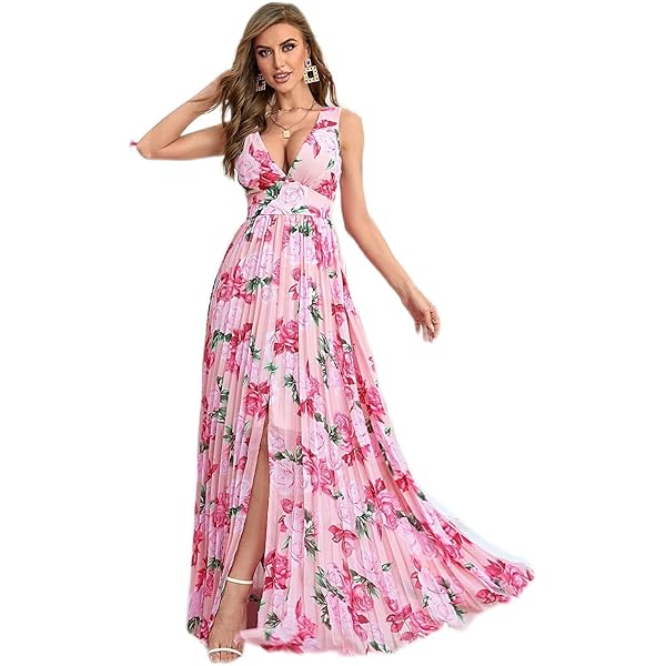 ロゼミューズ　pleats floral print dress pink ロゼミューズ pleats floral print dress pink Pink Floral Midi