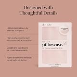 Kitsch Satin Pillowcase with Zipper, Blush, Queen Size, Machine Washable view 3