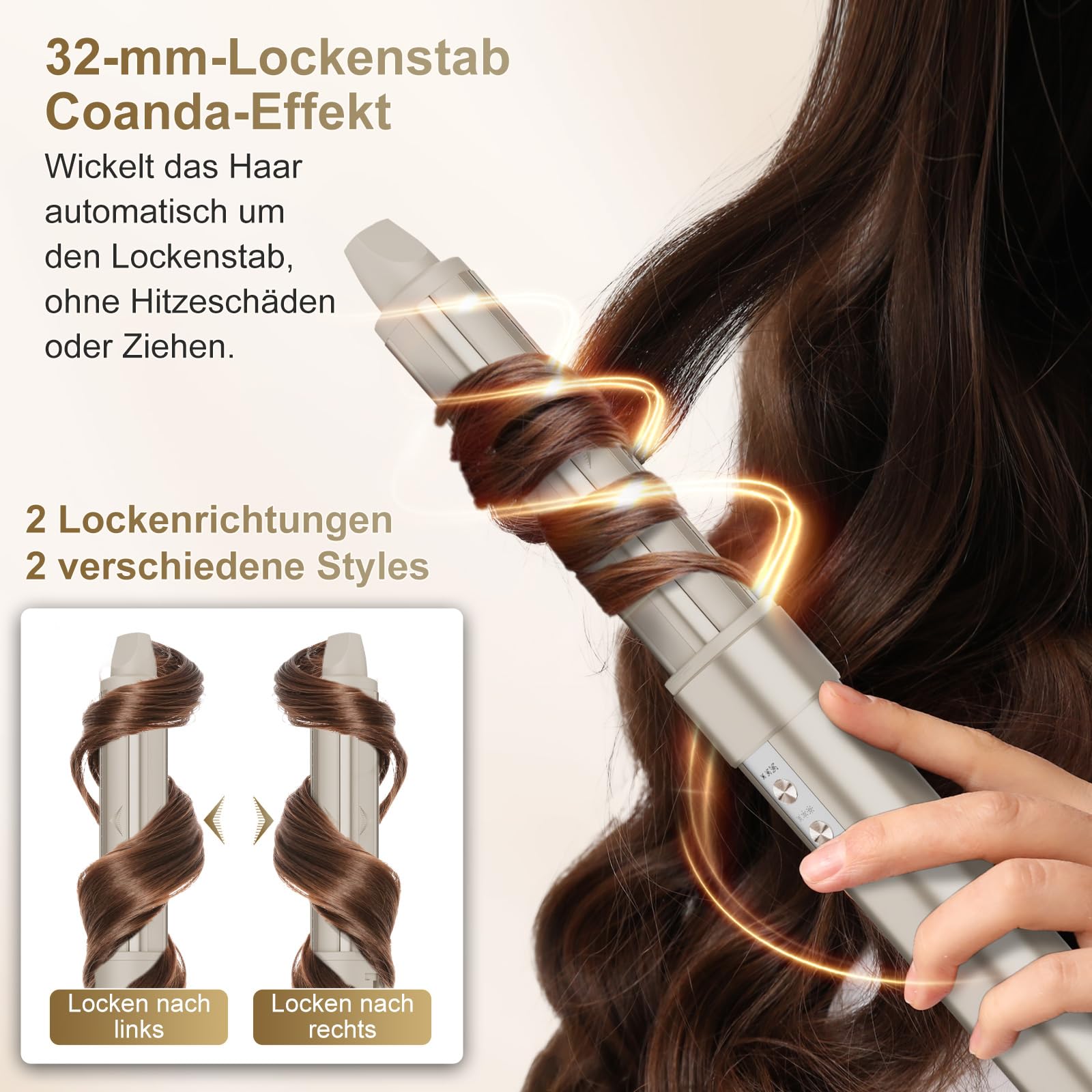 7MAGIC 6 in 1 Airstyler, Hairstyler, Lockenstab Auto-Wrap, Stylen Sie Beach Wave, Ionen Föhn, Professioneller Rundbürstenföhn,Glätteisen, für Besondere Anlässe, Reisen 4