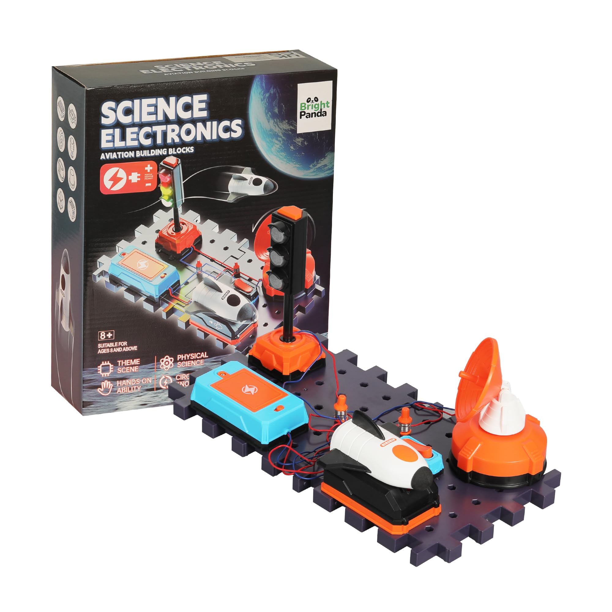 Bright Panda Electric Circuit Kits for Children, Educational Space Toys STEM Toys with 100+ Science Experiments for Kids, Build Your Own Science Kit (Starter Set (Traffic Light/Radar/Spaceship)) — image 1