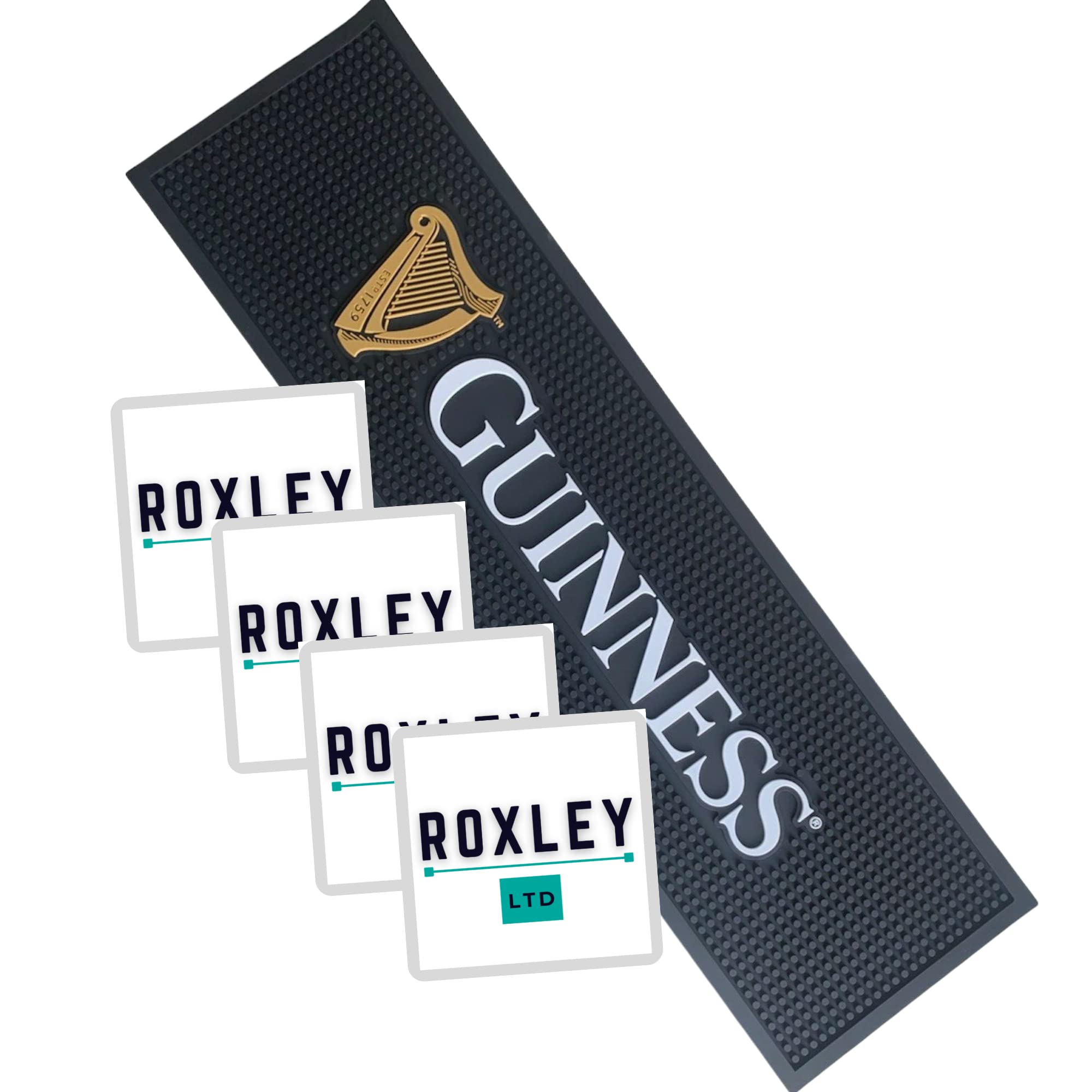 Roxley Guinness Rubber Bar Runner | Irish Dry Stout | Lager beer | Man Cave | Made In UK