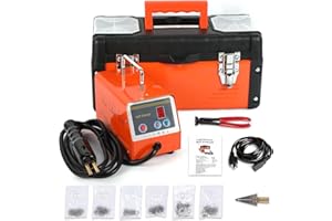 110V Plastic Welding Kit 5-Level Adjustable Power Bumper Plastic Welder Repair Machine Kit of 600PCS Staples,Orange