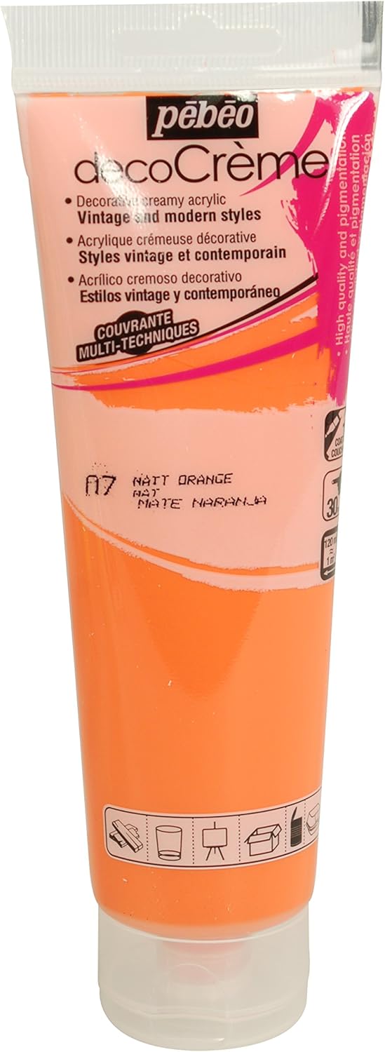 PEBEO 89007 120ml DecoCreme, Acrylic, Orange, 14 x 4.5 x 6.5 cm