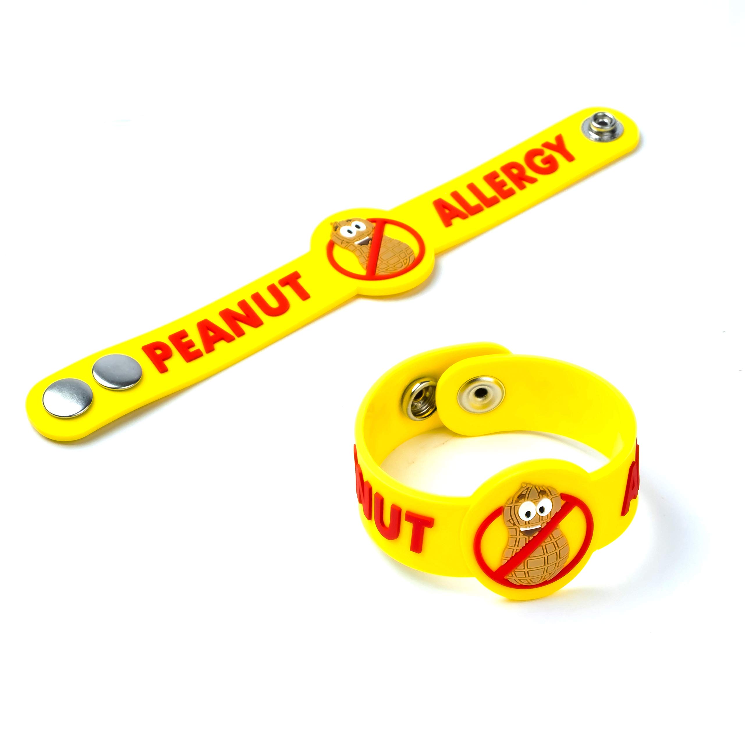 2 Pack - Adjustable Size Peanut Allergy Bracelets For Kids - For Wrists or Even as A Tag on A Bag or Backpack - For Ages 4 and up - Strong and Durable