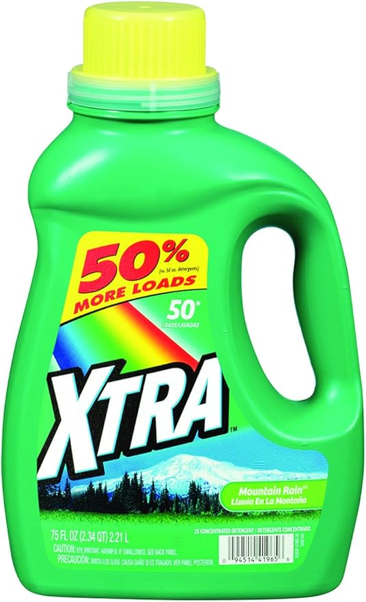 Xtra HE Liquid Laundry Detergent, Mountain Rain, 75 Ounce