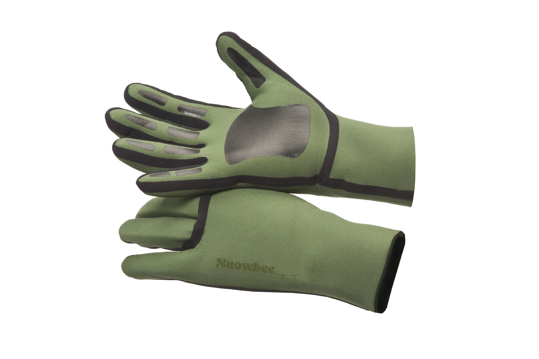 Snowbee SFT Neoprene Gloves - Mid Olive/Black, Medium