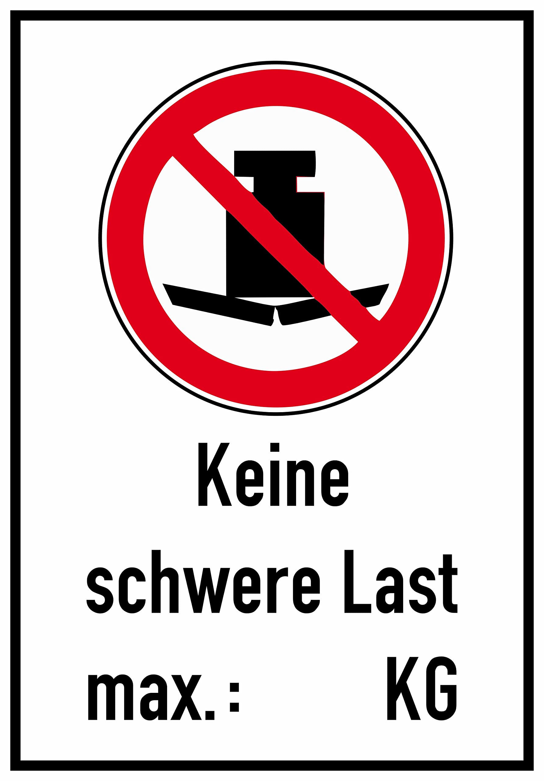 Daged T-176 No Heavy Last Sticker 23 x 16 cm Maximum Permissible Load