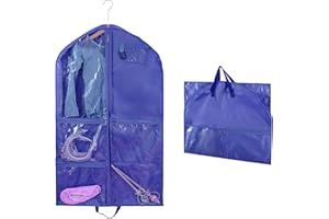 Dance Costume Garment Bag 40inch Garment Bags for Hanging Clothes,Waterproof Foldable Garment Bag with 5 Zipper Pockets for T