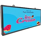 Led Signs Scrolling Programmable, Digital Display Screen Outdoor Waterproof, Customed Electronic Message Board ,for Advertising Public Business Store Restaurant Window P6 40''x17'' ,High Brightness Full Color