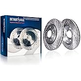 Detroit Axle - Front Brake Rotors for BMW 228i 230i 320i 328d 328i 330i | 428i 430i X1 Drilled &amp; Slotted Brake Rotors Replacement Brakes: 12.28" inch Rotors