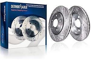 Detroit Axle - Front Brake Rotors for Toyota Avalon Camry Sienna Solara Lexus ES300 Drilled & Slotted Brakes Rotors Replacement: 10.83" inch Rotors