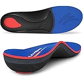 Walkhero Arch Support Inserts for Men & Women - Plantar Fasciitis Insoles with Max Cushion, Orthotics for Heel Pain Relief, Work Boots, Standing All Day (Mens 10-10.5 | Womens 12-12.5, Starry Blue)