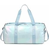 Girls Sports Duffel Bags Woman Travel Bag Overnight Duffle Bag Kids Sports Gym Bag With Shoe Compartment Wet Pocket (Matte Green)