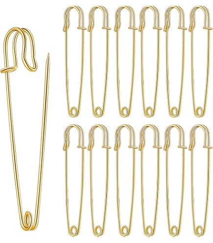 Imperdibles Grandes Decorativos - 50 Pasadores De Seguridad De 80x22 Mm Con Acabado Metalizado - ¡Perfectos Para Manualidades, Ropa Y Bisutería!