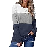 CRAZY GRID Womens Trendy Long Sleeve Shirts Casual Loose Soft Sweatshirt Fall Tops