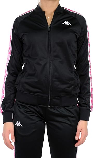 felpa kappa nera e fucsia