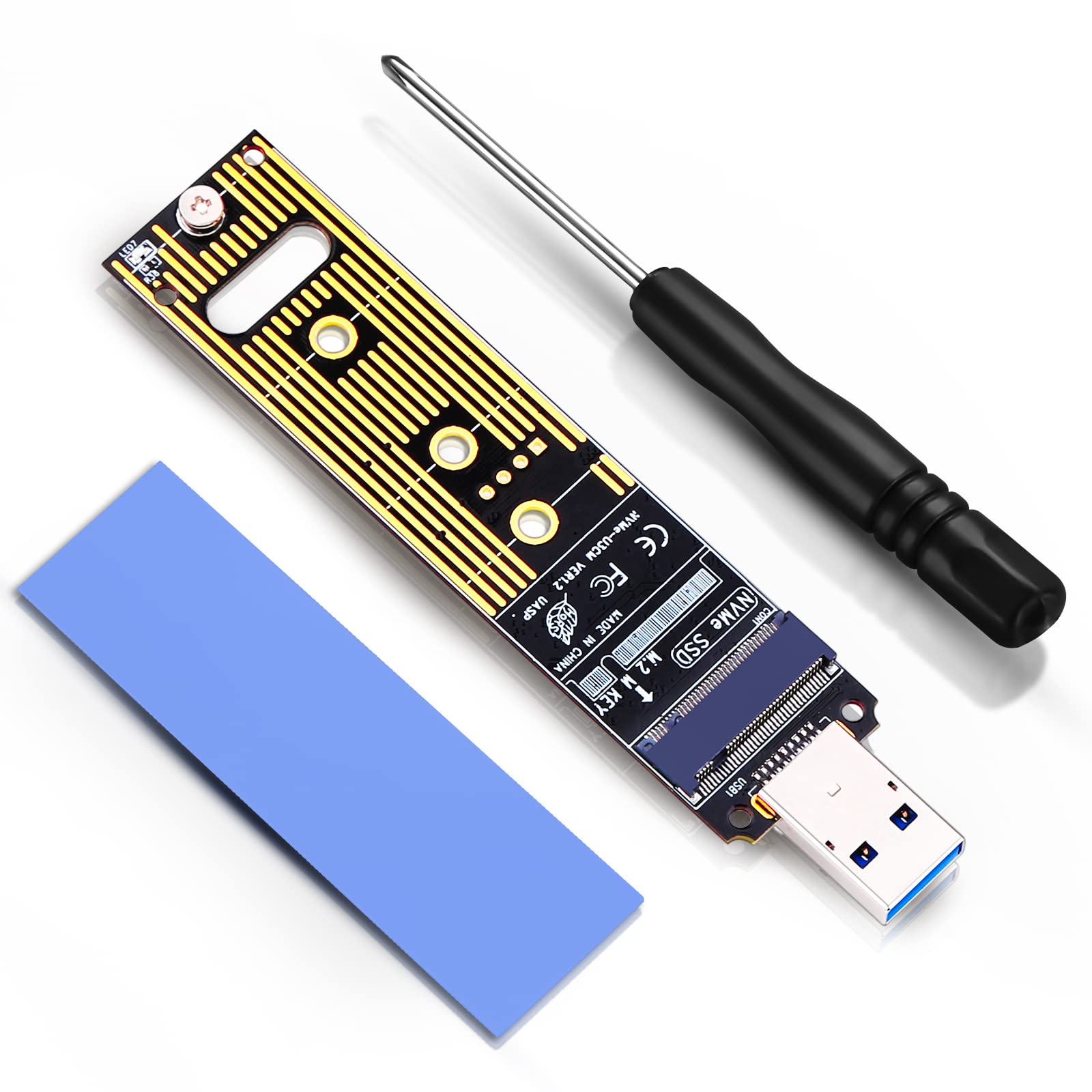 ZEXMTE M.2 NVME USB 3.1 Adapter M-Key Hard Drive Converter Reader High Performance 10 Gbps USB 3.1 Gen 2 Bridge Chip Support 2230 2242 2260 2280 Size SSD