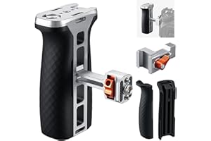 K&F CONCEPT NATO Side Handle with Universal Ergonomic Removable Grip Pad, NATO Rail & 3/8" Screw Dual Mount, 4cm Height Adjus