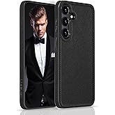 LOHASIC for Samsung Galaxy S25 Plus Case, Slim Business Vegan PU Leather Luxury Non-Slip Grip Shockproof Bumper Full Body Protective Cover Men Phone Cases for Galaxy S25+ Plus 5G 6.7" 2025 - Black