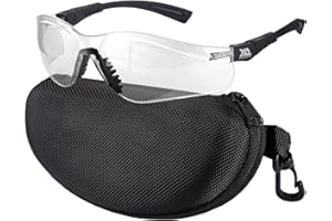 xaegistac Shooting Glasses Anti-fog Shooting Range Eye Protection, Adjustable Safety Glasses with Zipper Hard Case