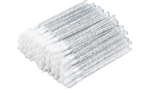 GCQQ 200Pcs Lip Applicators Disposable, Lipstick Brushes Crystal, Black Lip Wands, Soft Lip Brushes, Lip Brushes Applicator for Appling Lipstick, Lash Extension, Nail Polish