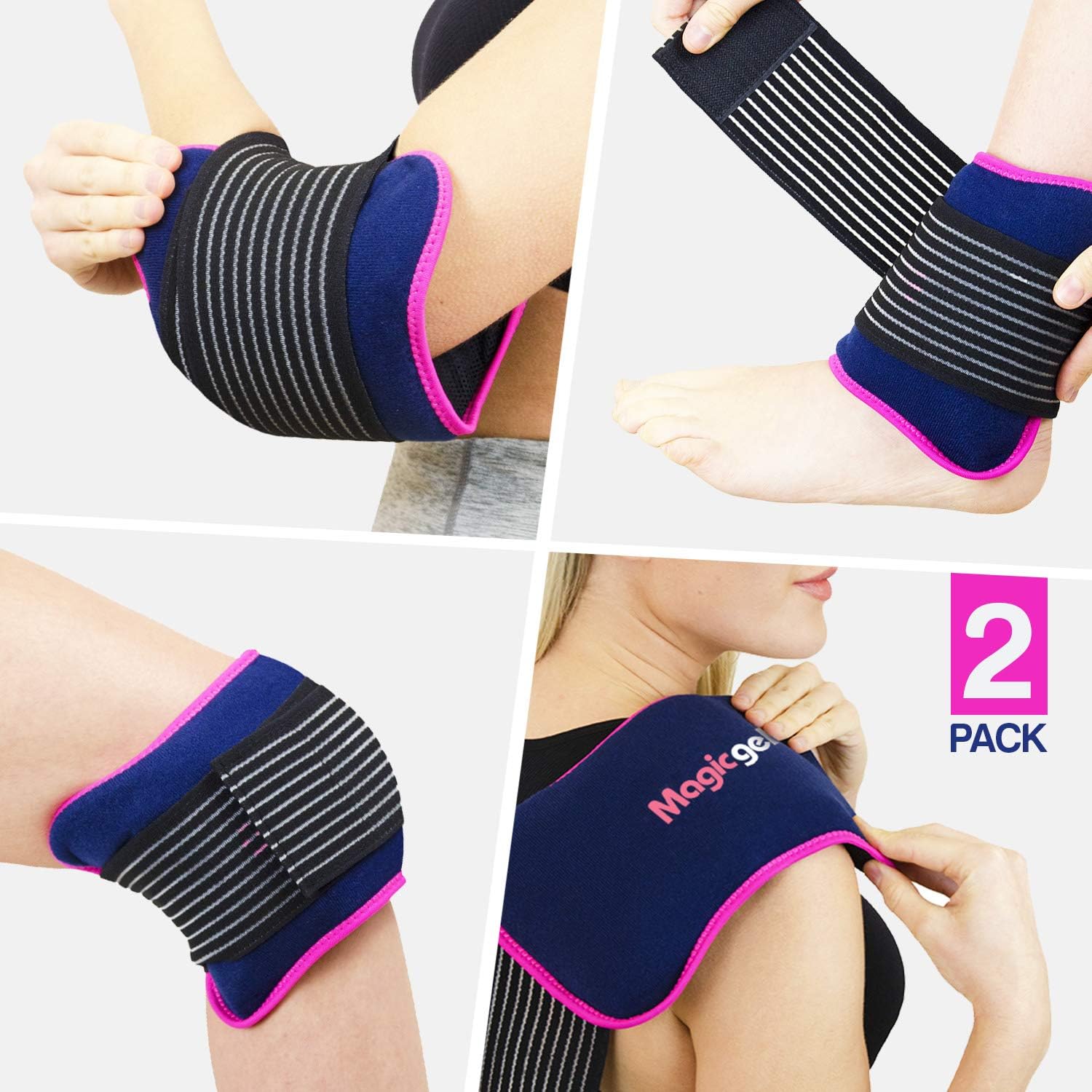 Magic Gel Ice Packs, Cold Compress Reusable, Flexible Wrap Around Gel Ice Pack Knees Back Shoulders Arms and Legs - Image 3