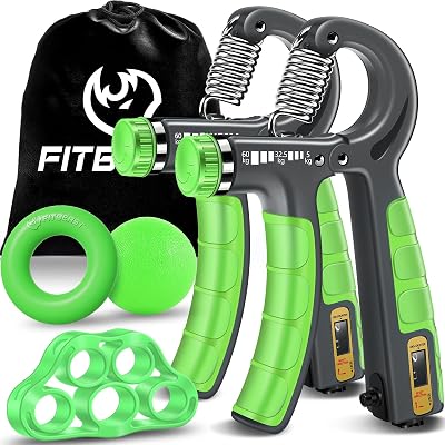 FitBeast Hand Grip Strengthener Workout Kit 5 Pack Light Green