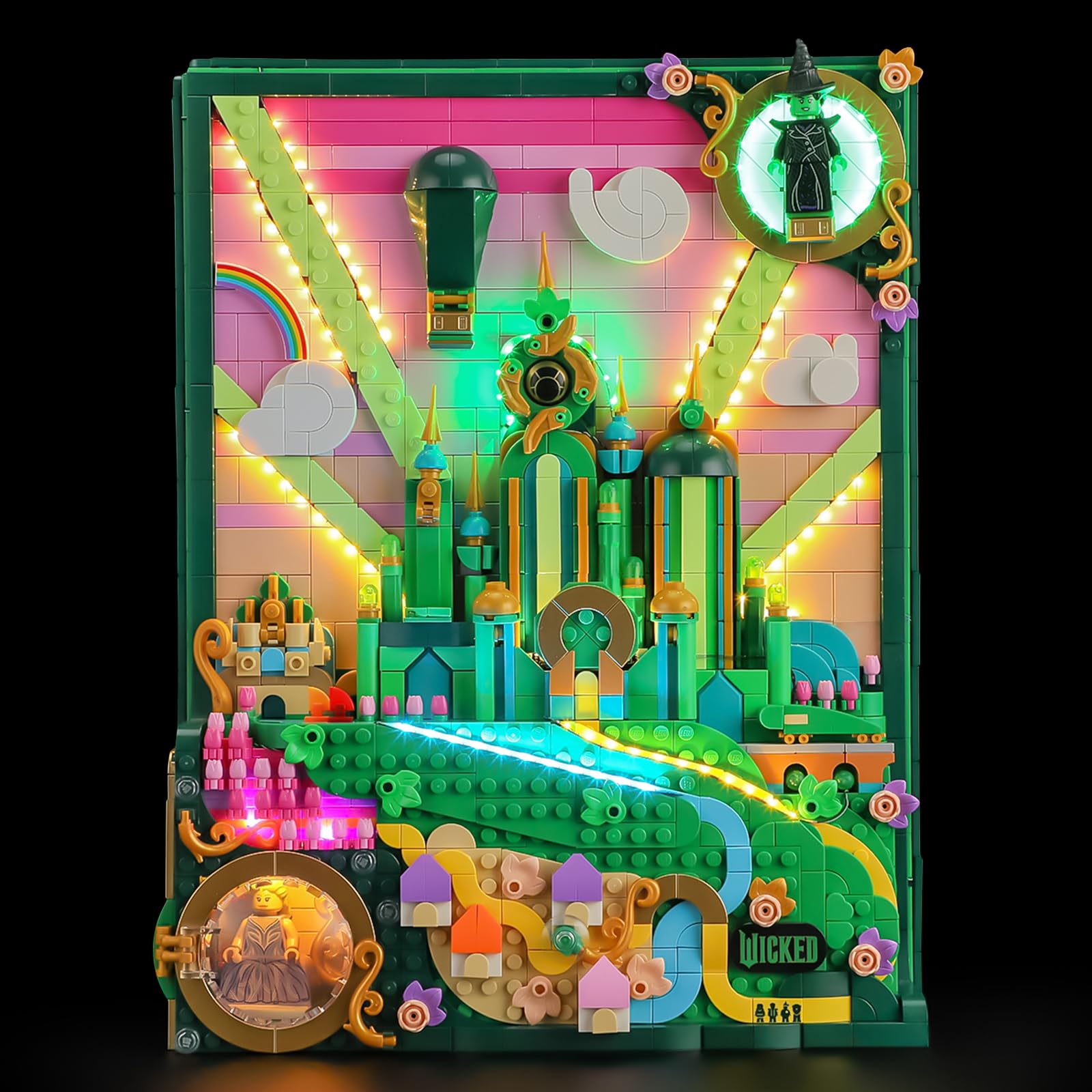 BRIKSMAX 2.0 Light Kit Compatible with Lego Wicked Emerald City Wall Art 75685 Building Sets- LED Lighting Kits (Accessories Only), Cable-Hiding Tech for Display, Gifts & Collectors