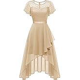 Wedtrend Women's Formal Wedding Guest Dress Ruffle Bridesmaid Dress Flutter Sleeve Prom Dresses for Teens