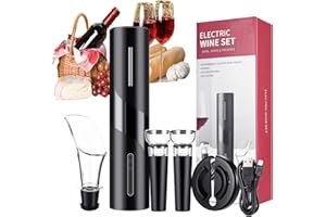 Electric Wine Opener Set ,5-in-1 Automatic Wine Bottle Opener with USB Charging for Party Bar Home Kitchen Restaurant,Wine Bo