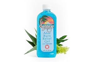 Caribbean Breeze Aloe Burn Relief, Vitamin Enriched with Lidocaine Aloe Vera Gel for Sunburn Relief, 100% Aloe Vera Gel For Face, 8.5 oz (250 ml)