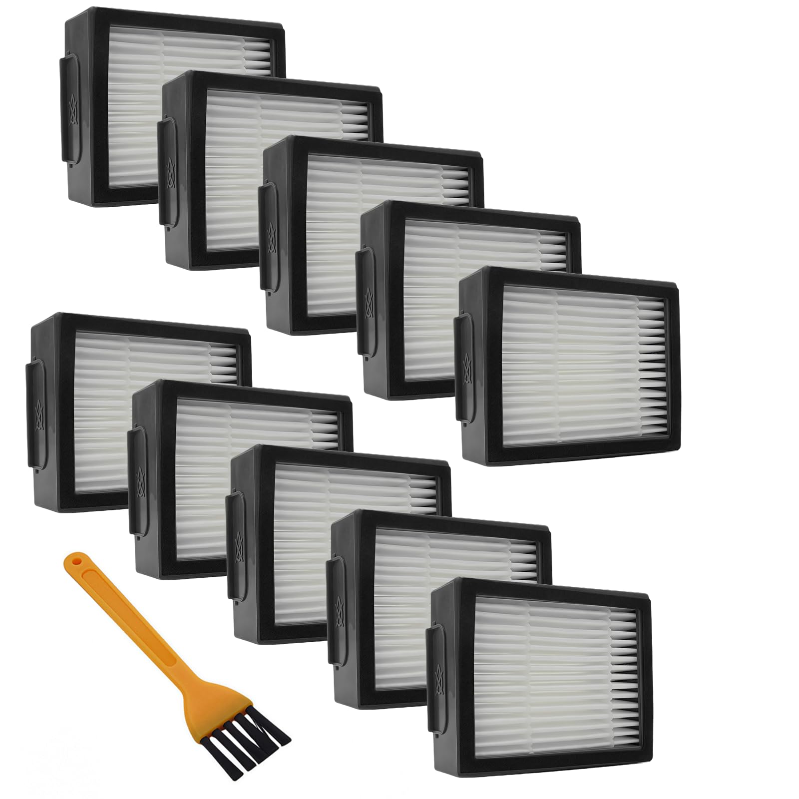 Photo 1 of 10 Pack High-Efficiency Filter Replacement for Roomba e, i & j Series - Compatible with iRobot Roomba i3 i7 j7 i4 i6 E5 E6 & Plus (+) Models, Part #4639161, with Cleaning Brush