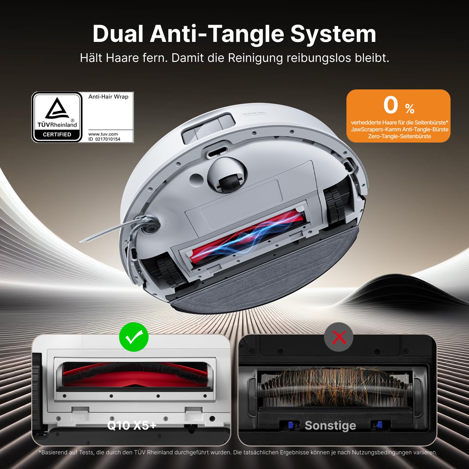 roborock Q10 X5+ Saugroboter mit Wischfunktion, Auto-Entleerungsstation für 7 Wochen,10000 Pa Saugkraft, Dual Anti-Tangle System, intelligente Hindernisvermeidung, PreciSense-LiDAR Navigation, Weiß 4
