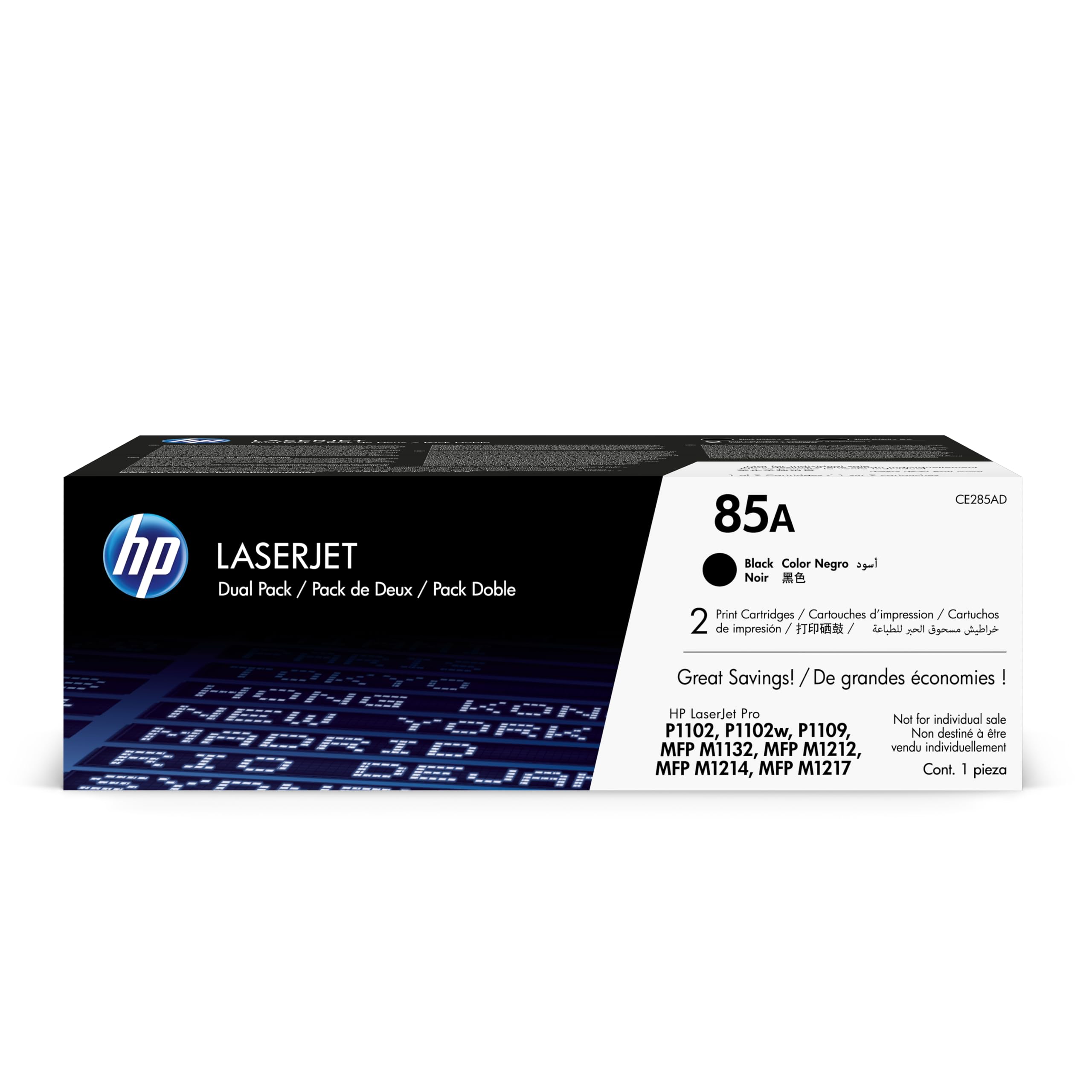 HP ST-HPCE285AD 85A Toner Cartridge, Black, Pack of 2