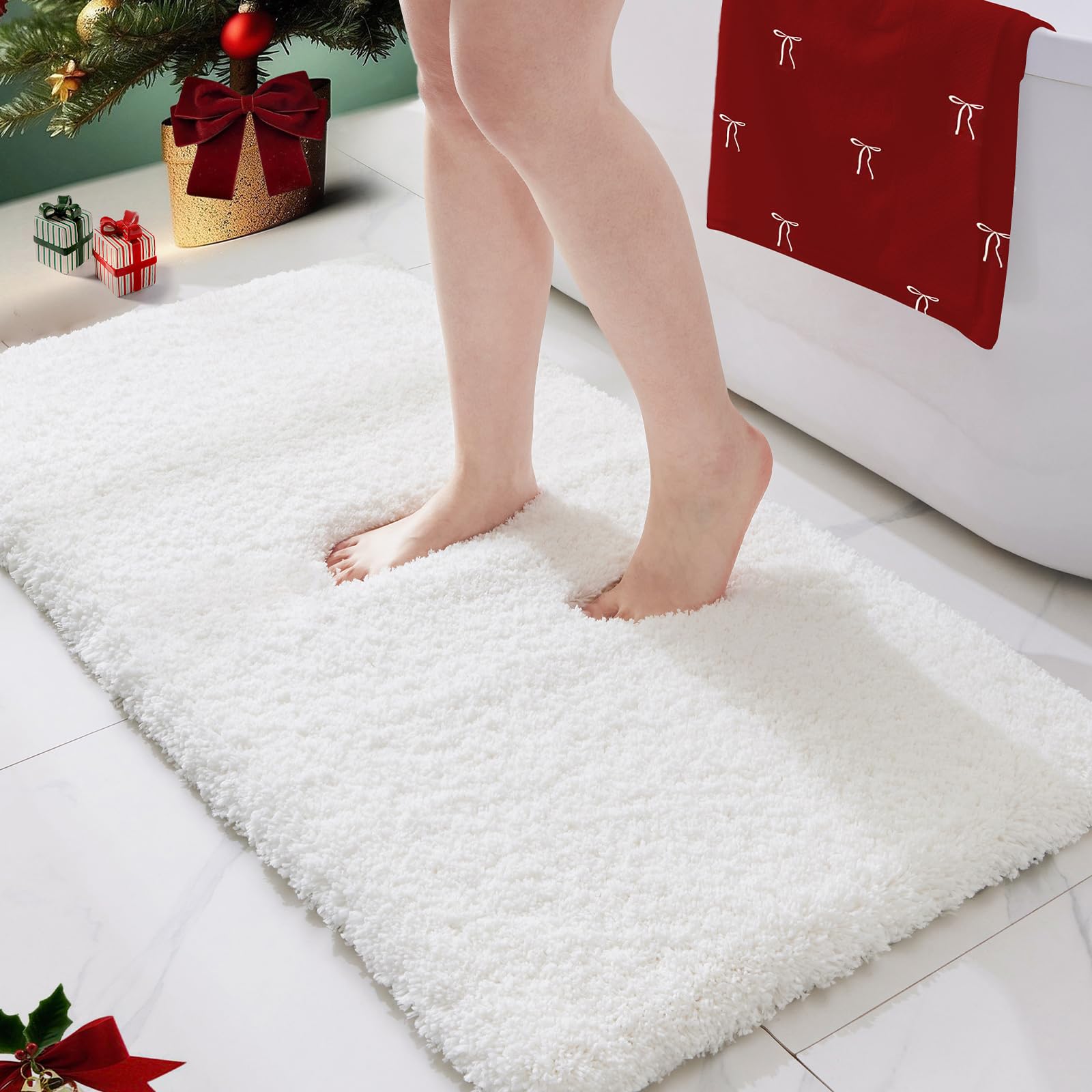 Photo 1 of ****2 ITEM***
ILANGO White Bathroom Rugs 70" × 24" Non Slip & Super Absorbent Extra Thick Soft, Washable Bath Carpet Runner for Floor, Microfiber Plush Shaggy Bath Mats with Rubber for Bedroom Bathtub Shower Room
