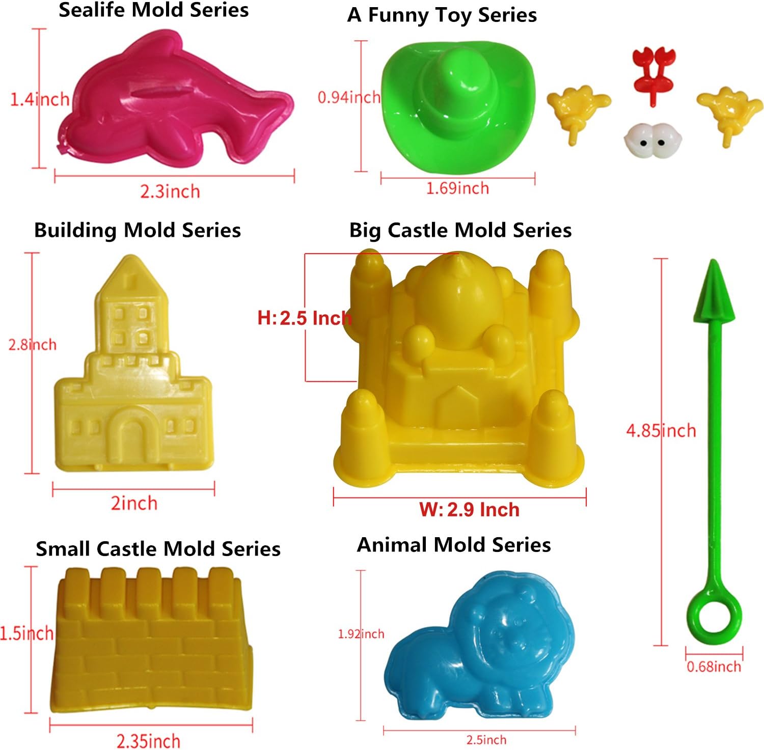 Mukool Sand Molding Tools 42pcs Mold Activity Set Compatible with Any Molding Sand: Toys & Games