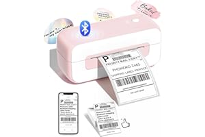Phomemo Shipping Label Printer- Bluetooth Thermal Label Printer 4x6 for Small Business, Compatible with iPhone Android Windows Mac, Fast Inkless Printing for Ebay Amazon Shopify USPS FedEx - Pink