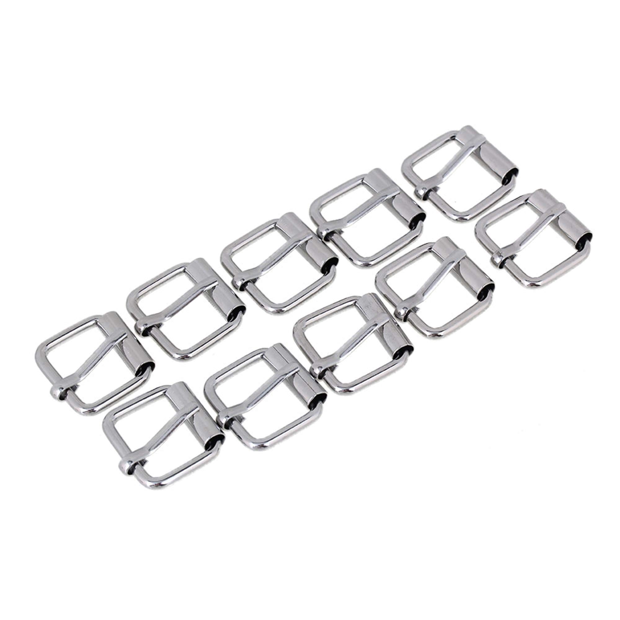 BQLZR 2cm Silver Roller Hardware Pin Buckle for Handbags & Clothing Accessories Pack of 10
