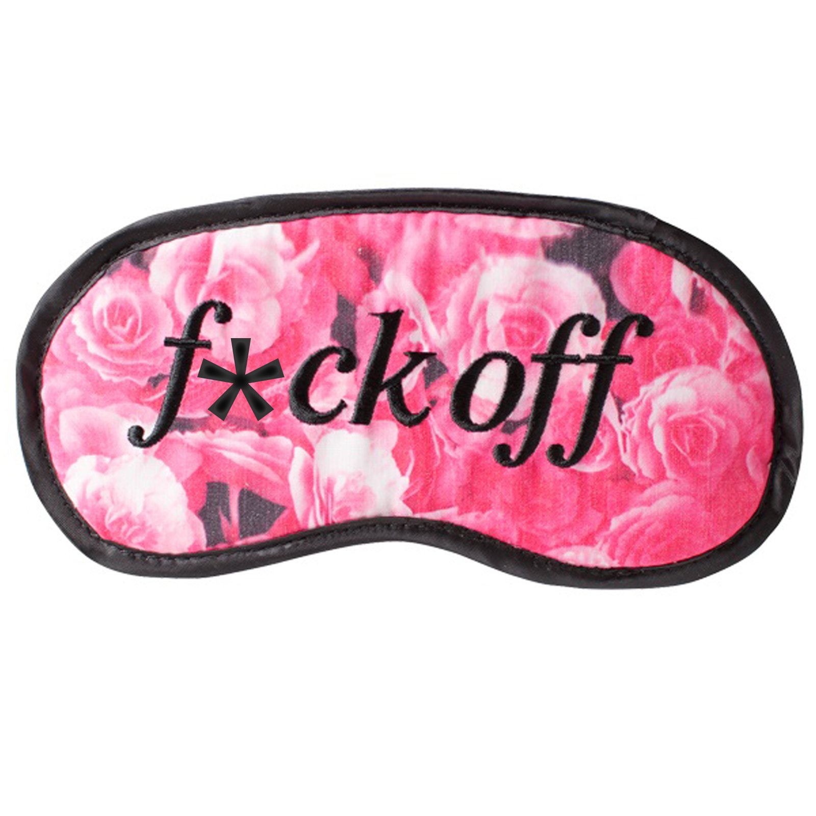 Diabolical Gifts DP0934 Floral Fuck Off Eye Mask, Pink Funny Sleeping Mask for Women Secret Santa