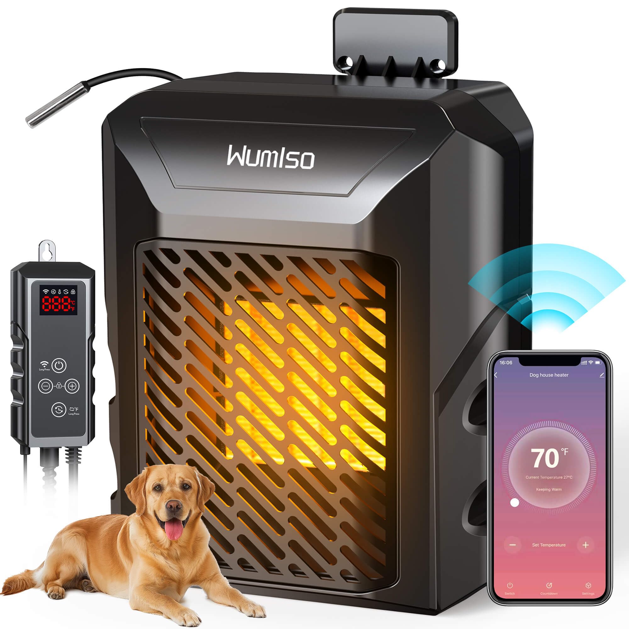 Photo 1 of Dog House Heater with Thermostat APP WIFI Control,500W Dog House Heaters for Outside Doghouse Kennel, Outdoor Pet House Heater For Winter Outdoor, Safe Electric Heater,Adjustable Temp Timer