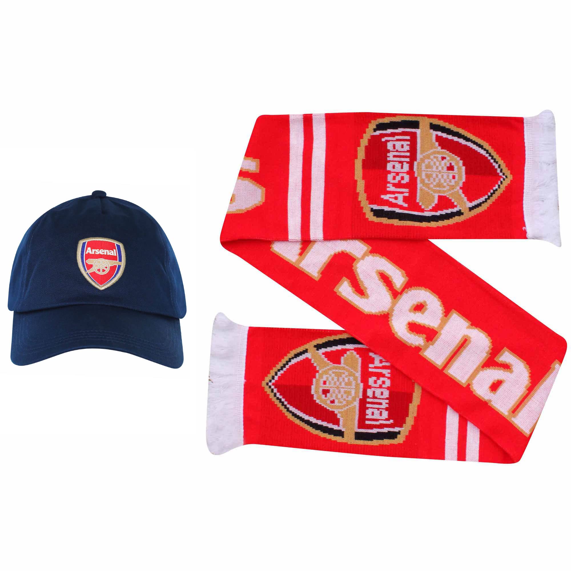 Official Arsenal Baseball Cap & Scarf Gift Set - Arsenal Fans Scarf & Cap
