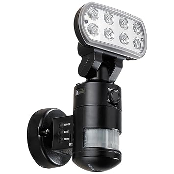 VisorTech Außenleuchte Kamera: Überwachungskamera FLK-20, LED-Flutlicht, Bewegungsmelder, nachlaufend (LED Strahler mit Kamer