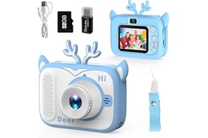 HUUFLYTY Kids Camera Toddler Digital Camera for Ages 3 4 5 6 7 8 9 Years Old Boys Girls, Christmas Birthday Gifts, Kids Digital Camera Toys for Birthday Gifts, Selfie Camera for Childrens (Blue)