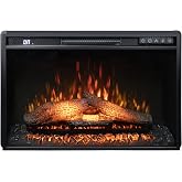 OxharkFlame 26in Recessed Electric Fireplace Inserts Heater Log 1500W | Electric Fireplace Inserts, 1500W Wall Recessed with Remote Control, Timer, 6 Brightness and 5 Speeds, Overheating Protection